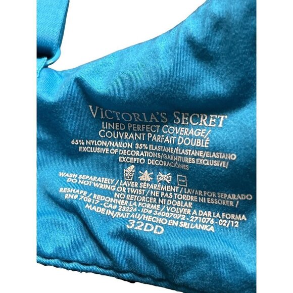 Victoria’s Secret Lined Perfect Coverage Adjustable Blue Women's Size 32DD - Picture 4 of 4